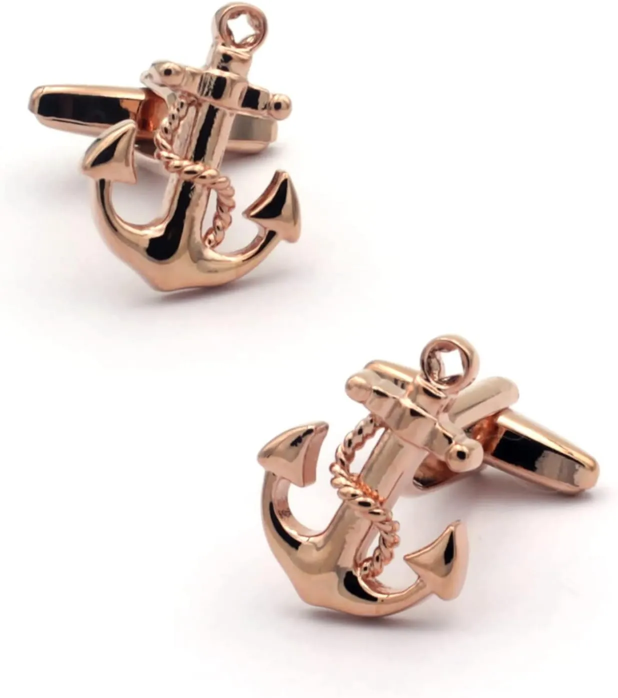 Anchor Cufflinks  Classic Rose Gold Nautical Design, Ideal Accessory for Navy and Sea Lovers