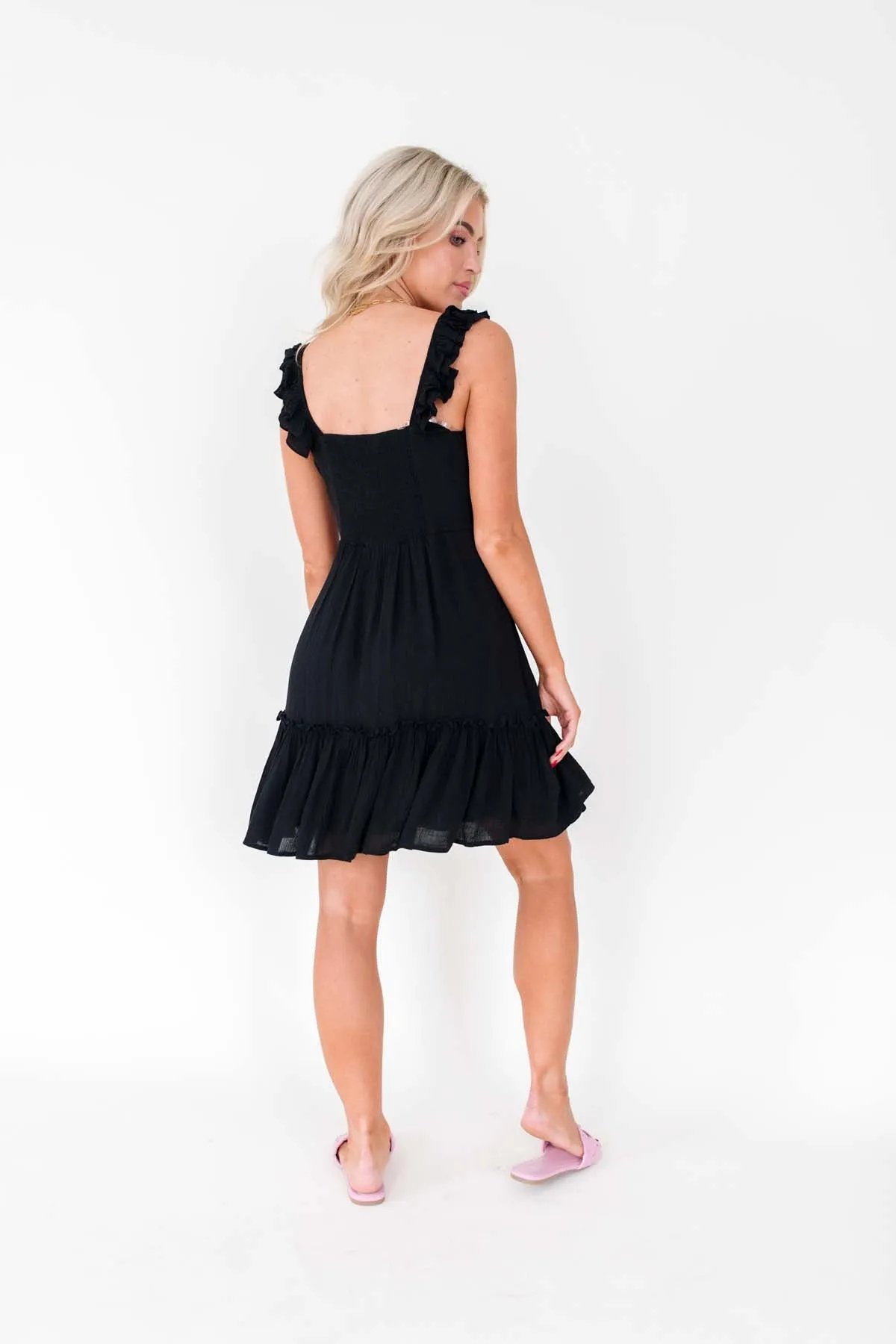 Angie Black Flowy Dress