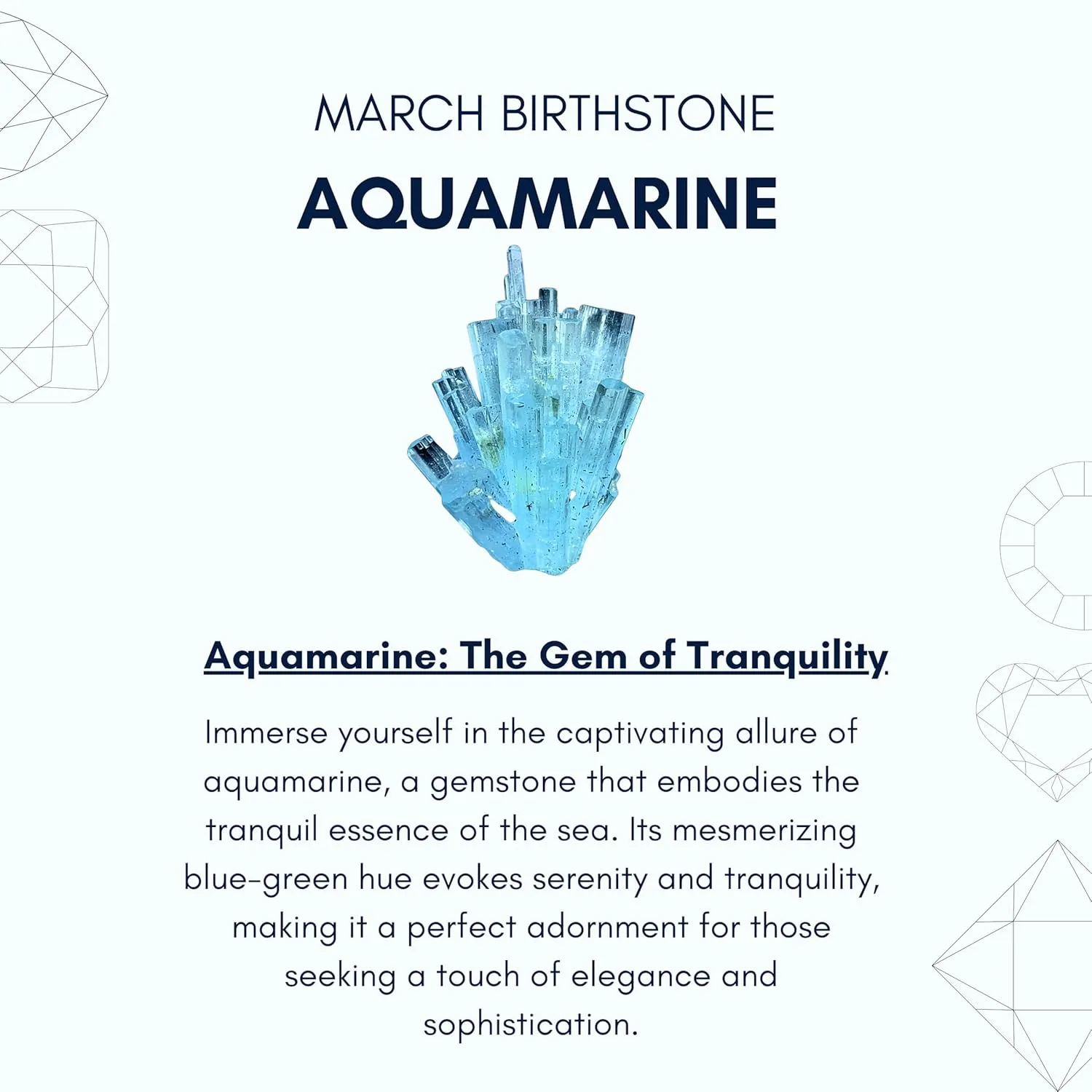Aquamarine Necklace for Women, Premium Gold Heart Bezel Necklaces - Tarnish Free 18K Gold Plated Certified S925 Classic Statement Necklace Gold Jewelry for Women - Mothers Day Gifts for Mom Wife