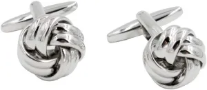 AUSCUFFLINKS Silver Knot Cufflinks | Men's Accessory | Silver Stone | Chrome Groom Cufflinks for Him | Groomsmen Cuffs