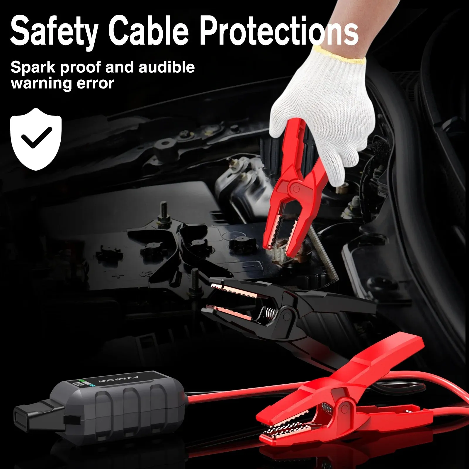 AVAPOW Car Battery Jump Starter ,3000A Peak Jump Starter Battery Pack with Force Start Function, 12V Lithium Jump Charger Pack Box for Up to 8L Gas 8L Diesel Engine