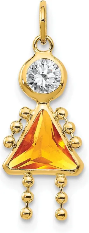 Avariah 10k Yellow Gold November Girl Birthstone Charm - 20mm