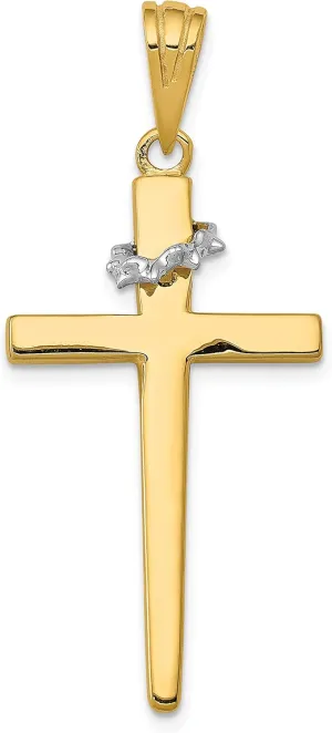 Avariah Gold 14K Two-Tone Cross w/Crown of Thorns Pendant - 44mm