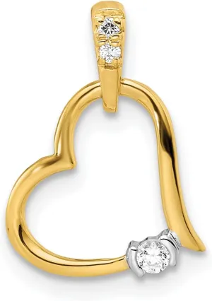 Avariah Gold 14k Two-tone Polished Heart Diamond Pendant