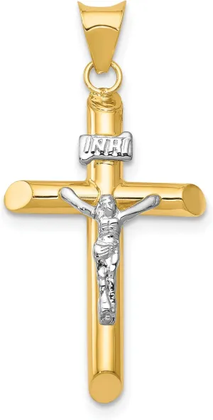 Avariah Gold 14k Two-Tone Polished Jesus Crucifix Pendant - 34.5mm