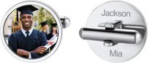 Bandmax Stainless Steel Mens Classic Cufflinks Custom 26 Alphabet Initial Cufflinks Personalized Monogram Name Cufflinks for Men Gift for Dad Husband