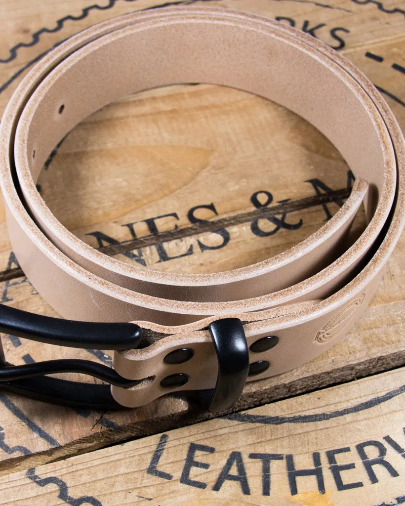 Barnes and Moore Garrison Leather Belt - Natural / Black