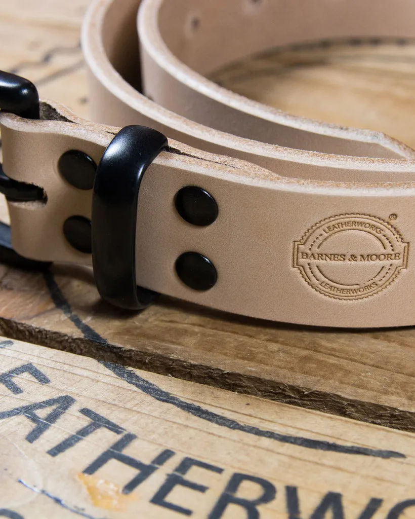Barnes and Moore Garrison Leather Belt - Natural / Black