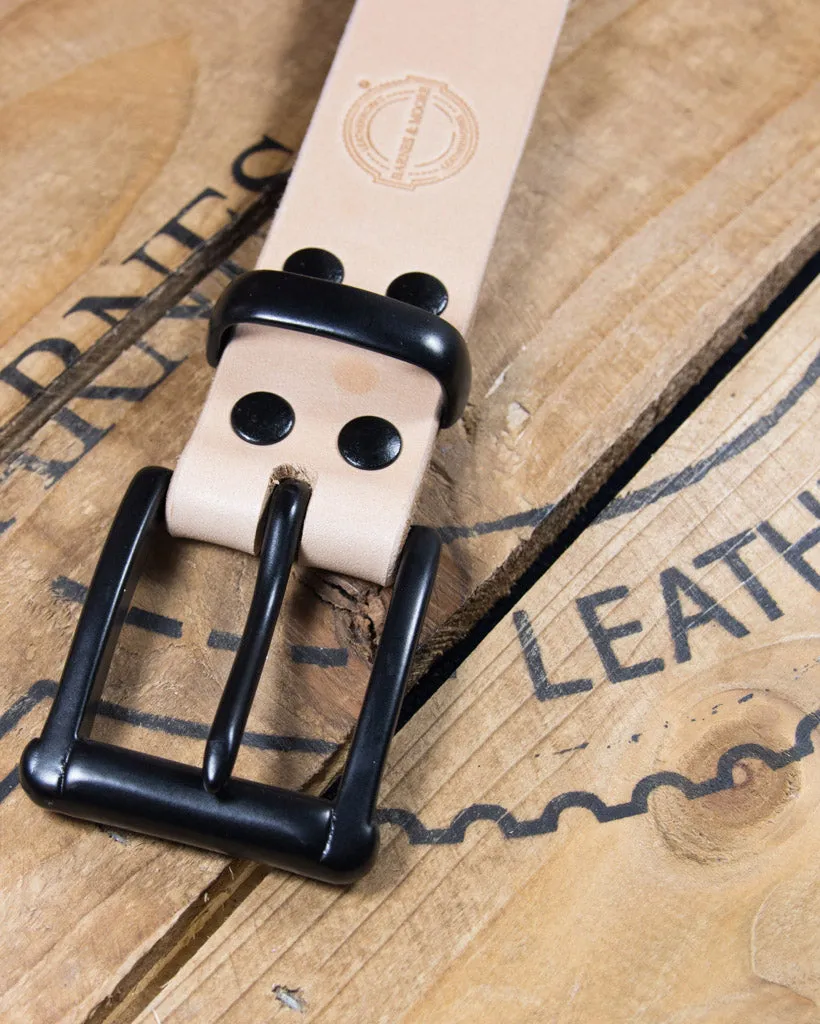 Barnes and Moore Garrison Leather Belt - Natural / Black