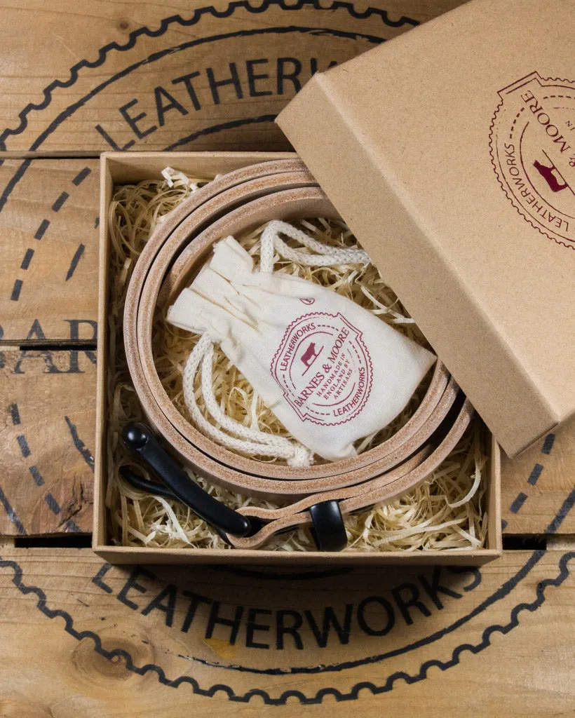 Barnes and Moore Garrison Leather Belt - Natural / Black