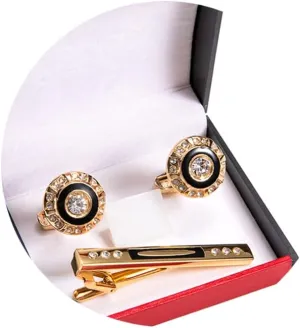 Barry.Wang Mens Cufflinks Tie Clip French Stylish Cuff Links Wedding Shirts Cuff Buttons Elegant Gift Necktie Pin
