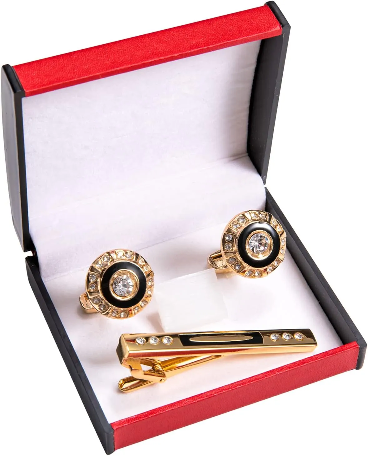 Barry.Wang Mens Cufflinks Tie Clip French Stylish Cuff Links Wedding Shirts Cuff Buttons Elegant Gift Necktie Pin