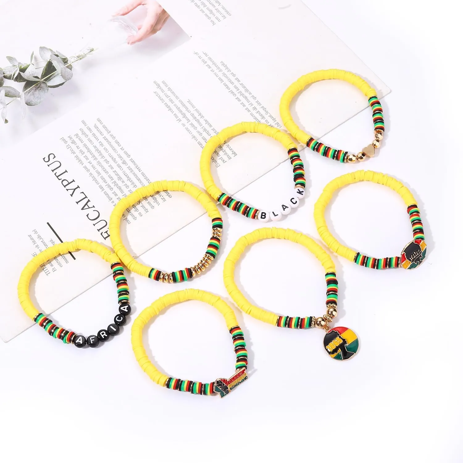 Beach Bracelet Set for Women - Stack Rainbow Friendship Bracelets Clay Heishi Beads Surfer Bracelets Stretch Handmade Elastic Srting Bracelets Bulk Boho Summer Jewelry for Men