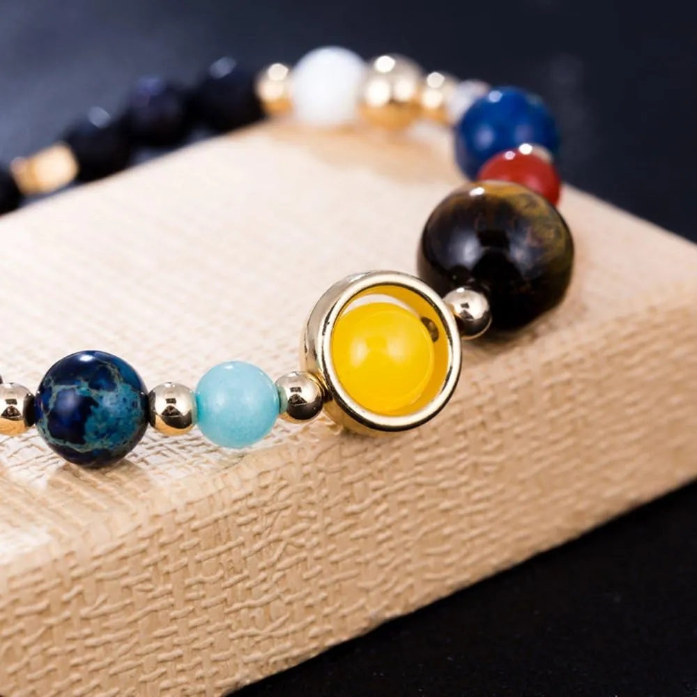 Bead Bracelets Women Men Solar System & Chakra Stone Diffuser Bracelets Set Aromatherapy Yoga Bracelet 8MM Beaded