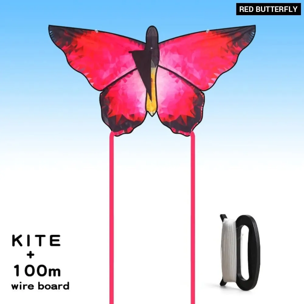 Beautiful Butterfly Kites Red Crystal Butterfly Kites with 100m Kite String Children Adults Kites Factory Outdoor Toys