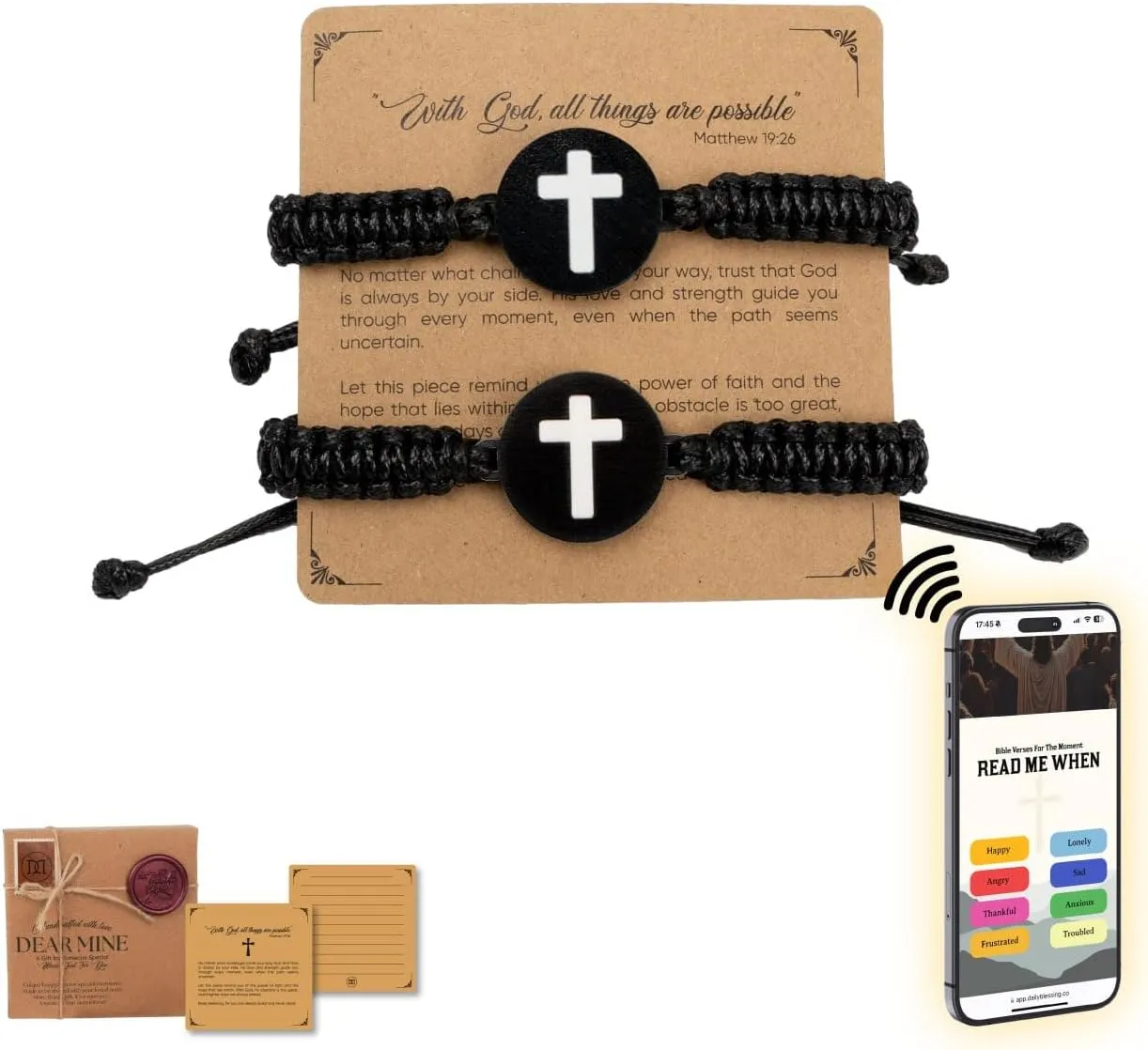 Bible Verse Bracelets Scan Phone, Daily Bible Verse Bracelet with NFC, Jesus Bracelets, Scripture Bracelets With Bible Verses, Christian Prayer Bracelet for Women, Men