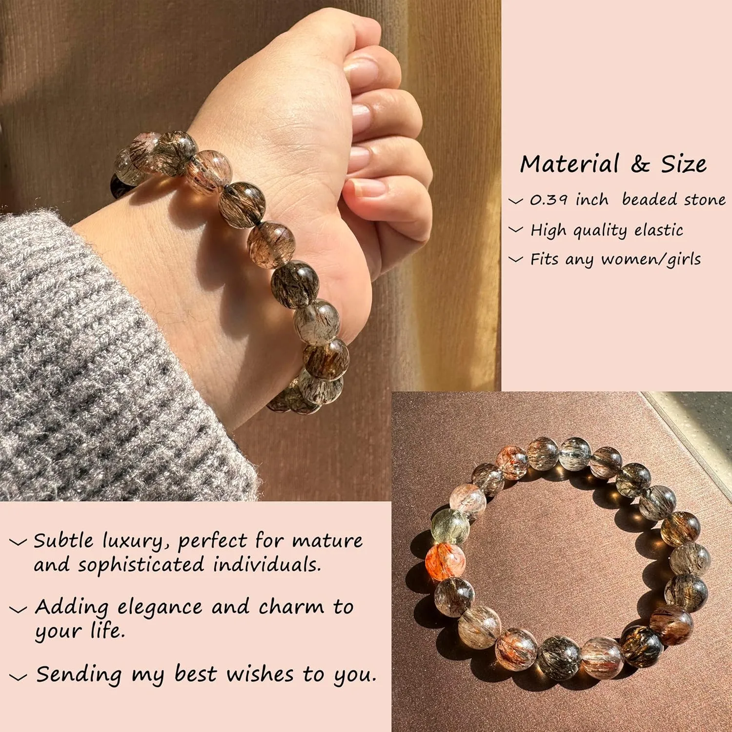 Blessing Beaded Stone Bracelet 18th 25th 30th 35th 45th 60th 70th Birthday Gift For Women Daughter Mon Sisiter Grandma Good Wish Gifts