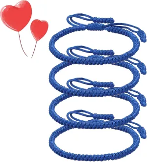 Blue Friendship Bracelets for Women, 2025 New Blue Friendship Bracelet, Blue Friendship Bracelet Kit, Celebrating Friendship and Inspiring Courage (Dark Blue,4Pcs)