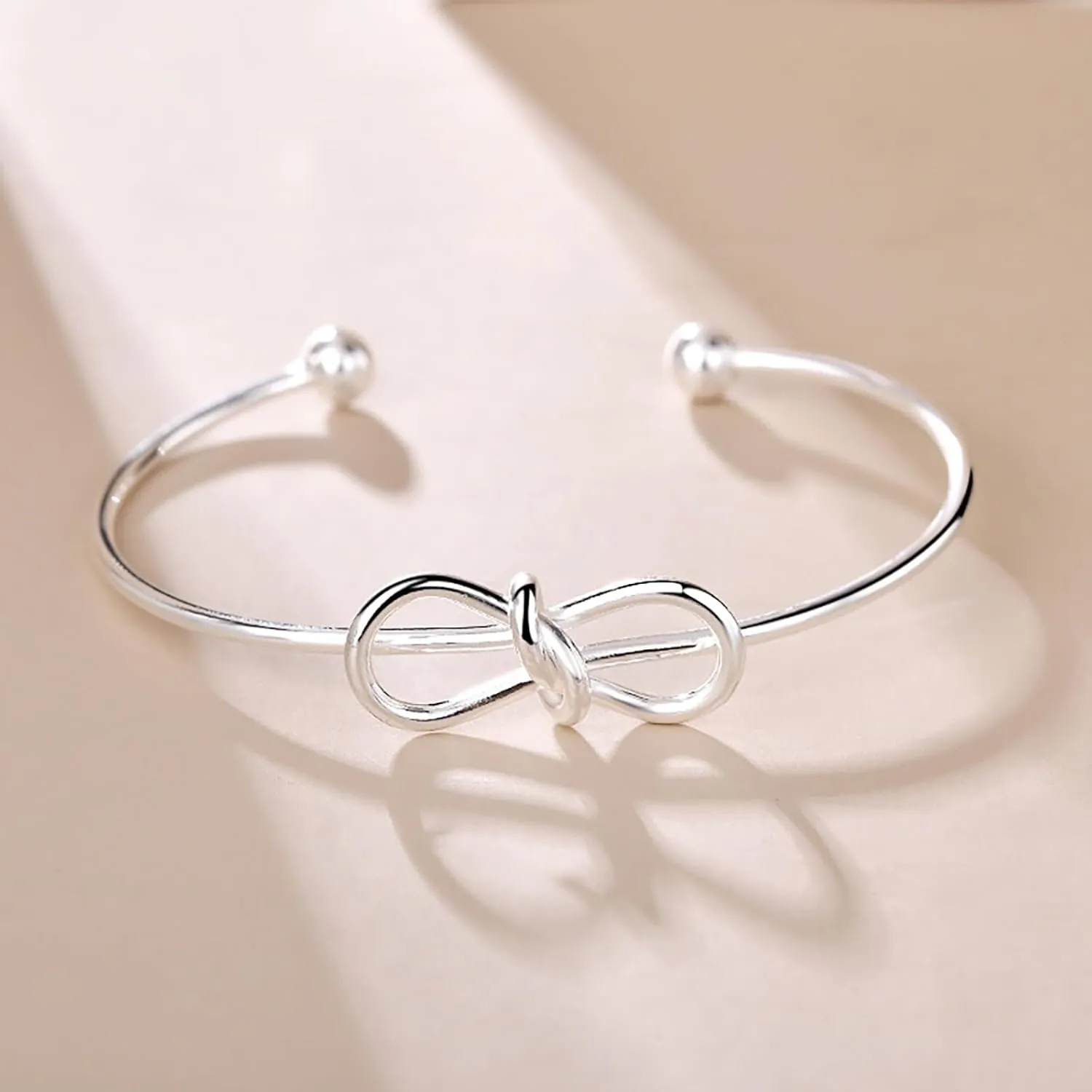 Bracelets for Women, Cuff Silver Bungles Graduation Birthday Friendship Bracelets Gifts for Her Mom Jewelry