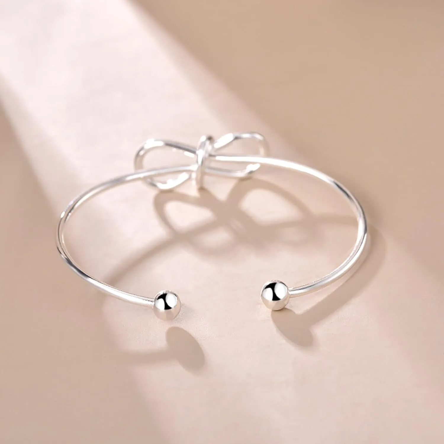 Bracelets for Women, Cuff Silver Bungles Graduation Birthday Friendship Bracelets Gifts for Her Mom Jewelry