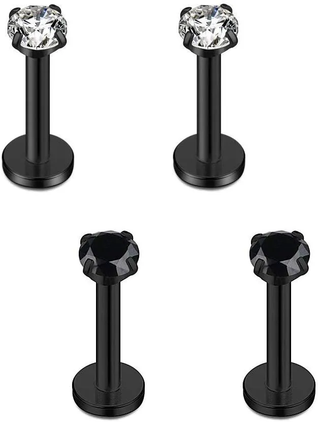 Briana Williams 16G Lip Rings Cartilage Tragus Helix Earrings Piercing Labret Stud Surgical Steel Lip Ear Piercing Jewelry 6mm 8mm 10mm Bar