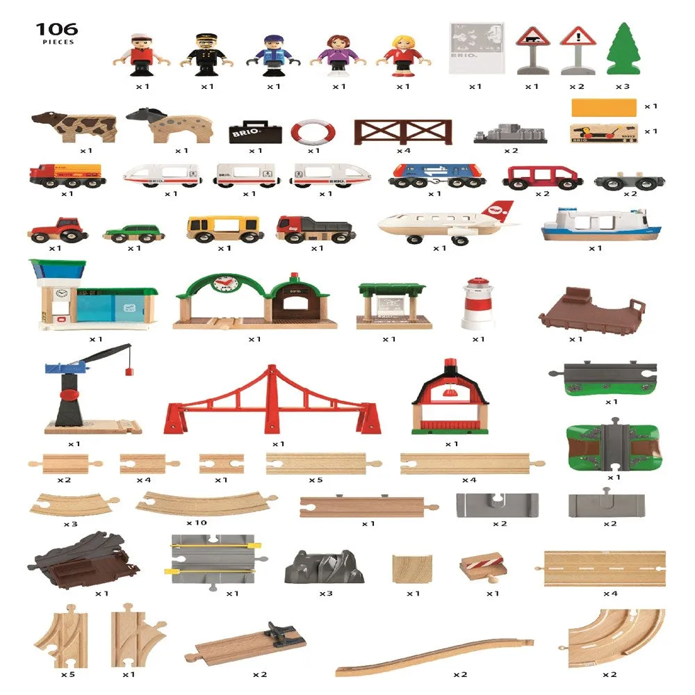 BRIO Set - Railway World Deluxe Set 106 pieces 33766