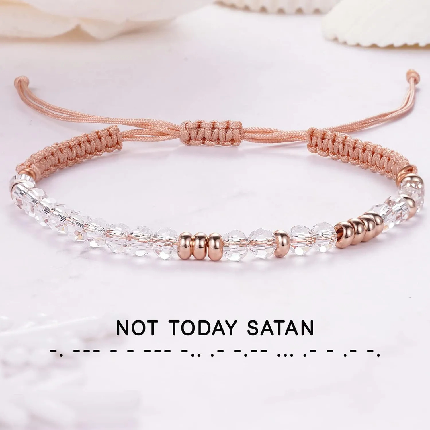 Btysun Morse Code Bracelets for Women Christmas Gift Stocking Stuffers for Teens Pink Braided Bracelets Inspirational Best Friend Birthday Gifts for Her High School Graduation Gifts for Her 2025 Mom Bracelet Jewelry