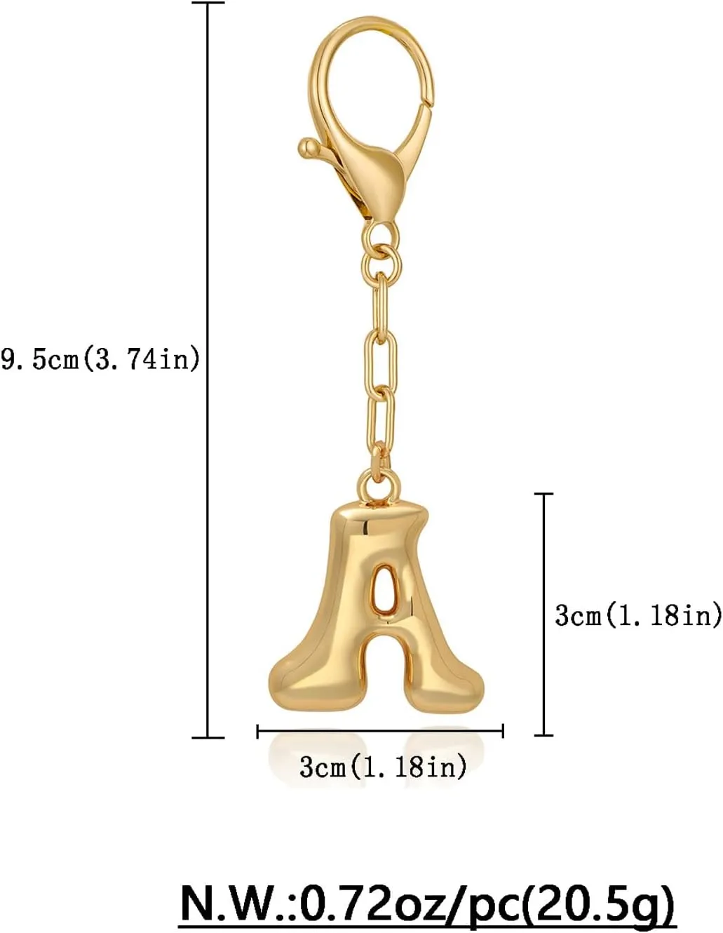 Bubble Letter Keychains For Women Gold Keyrings With Initial Letter Charms Car Key Chain Accessories