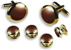 Burgundy Tuxedo Cufflinks and Studs
