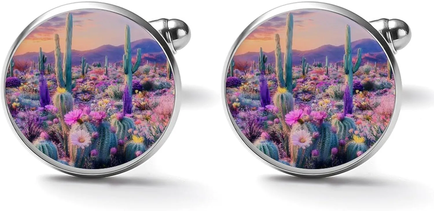 Cactus Succulent Mens Cufflinks Classic Cuff Links for Wedding Business Accessories