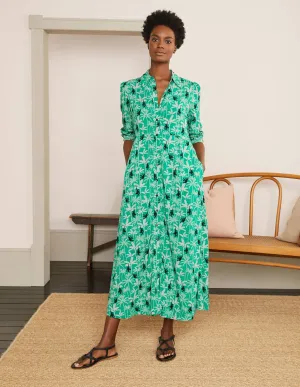 Cecile Midi Shirt Dress-Highland Green, Monkey Palm