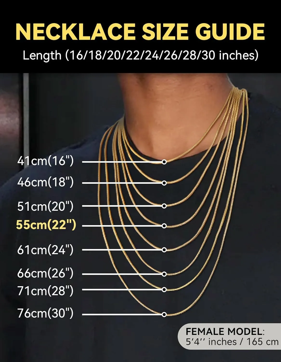 ChainsHouse 2MM Snake Chain Necklace for Men, 14K Gold/Black/Stainless Steel Simple Chains for Pendants or Solo Wear, Hypoallergenic Mens Jewelry Gift, 16"-30" Length