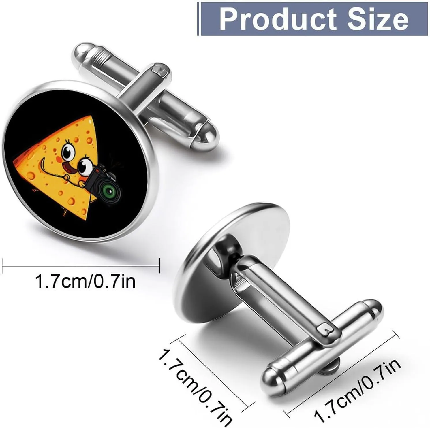 Cheese Food Milk Gouda Cheddar Mens Cufflinks Classic Cuff Links for Wedding Business Accessories