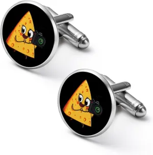 Cheese Food Milk Gouda Cheddar Mens Cufflinks Classic Cuff Links for Wedding Business Accessories