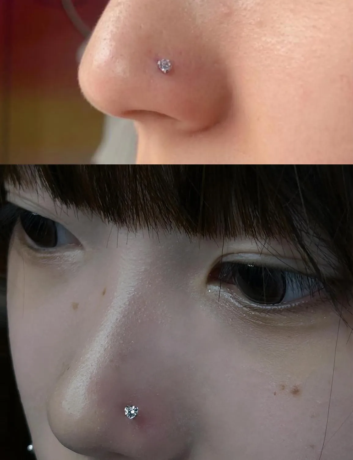 Cisyozi 20G 18G F316 Titanium Flat Back Nose Rings Studs Hypoallergenic Medical Grade Nose Studs for Women Men Shiny Cubic Zirconia Nose Rings Piercings Jewelry for Sensitive Skin