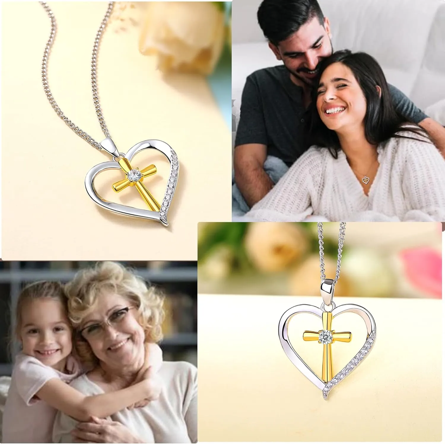 Classic Simple 925 Sterling Silver Cz Cross Crucifix Pendant Necklace for Women and Men - Holy Religious Faith Christian Jewelry - Sparkling Modern Statement Trendy Everyday Fashion Gifts