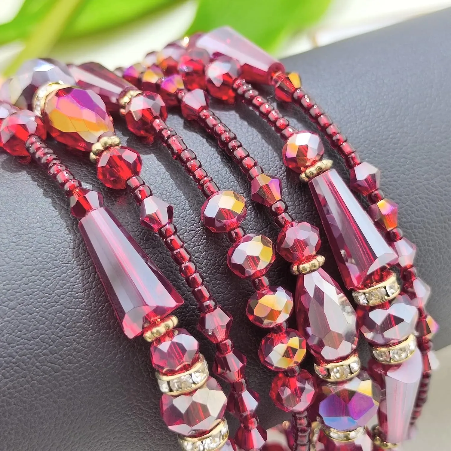 Coiris Boho Multilayer Beaded Bracelets for Women Bohemian Stretch Layered Bead Bracelets Charm Bangle Handmade Jewelry