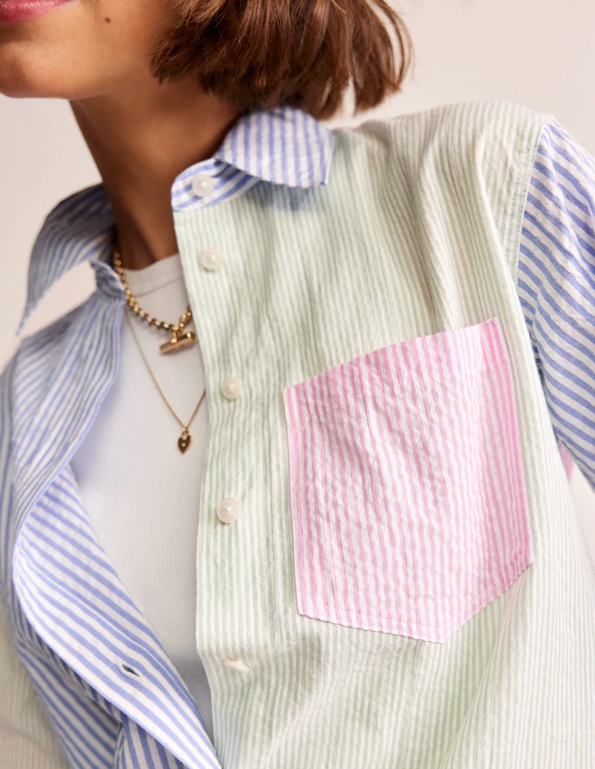Connie Seersucker Shirt-Hotch Multi