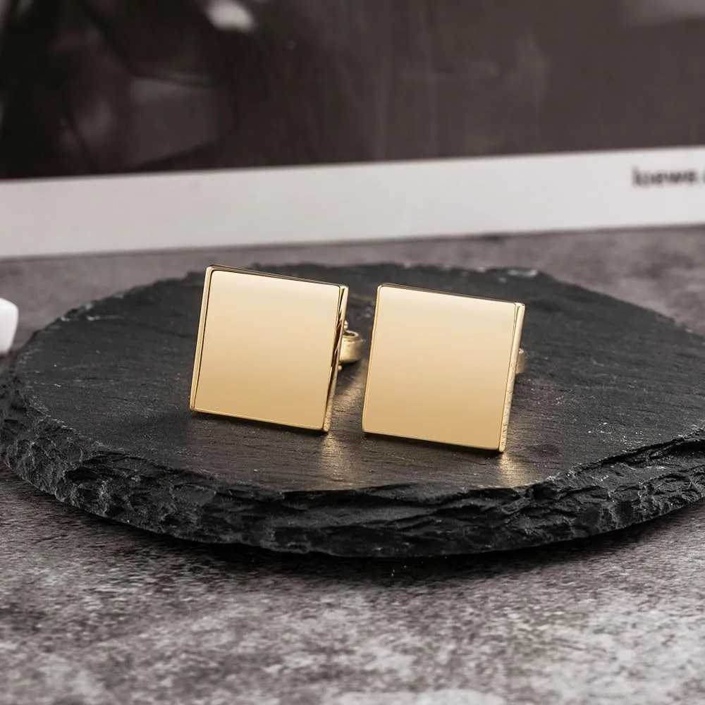 Copper Cuff Links for Men Business Wedding Banquet Shirt Accessories Cufflinks Jewelry Gifts for Father Husband Son Boyfriend