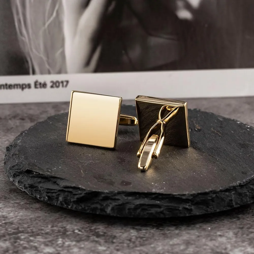 Copper Cuff Links for Men Business Wedding Banquet Shirt Accessories Cufflinks Jewelry Gifts for Father Husband Son Boyfriend