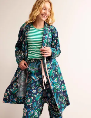 Cotton-Sateen Dressing Gown-Multi, Azalea Bloom