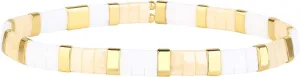 CQUAN CHI Delicated Tila Beaded Bracelet for Women Stretch Bracelets Handmade Boho Friendship Bracelets