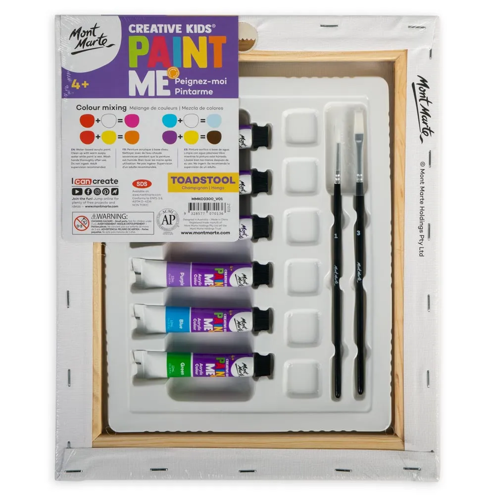 Creative Kids Paint Me Canvas Set 9pc - Toadstool