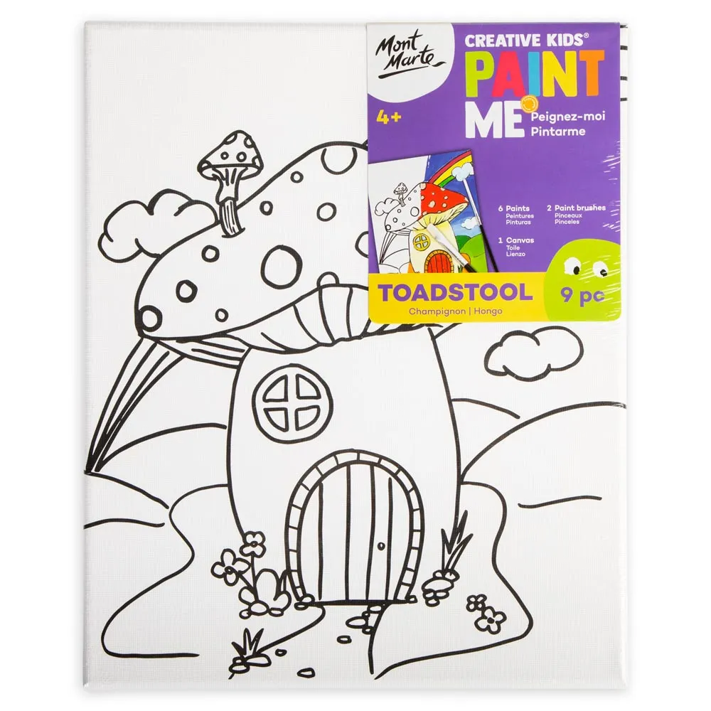 Creative Kids Paint Me Canvas Set 9pc - Toadstool