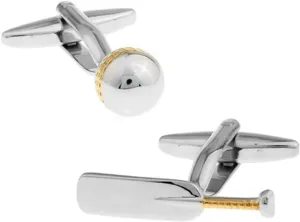 Cricket Bat and Ball Cufflinks  Stylish Accessory for Cricket Fans, Ideal for Formal and Casual Occasions