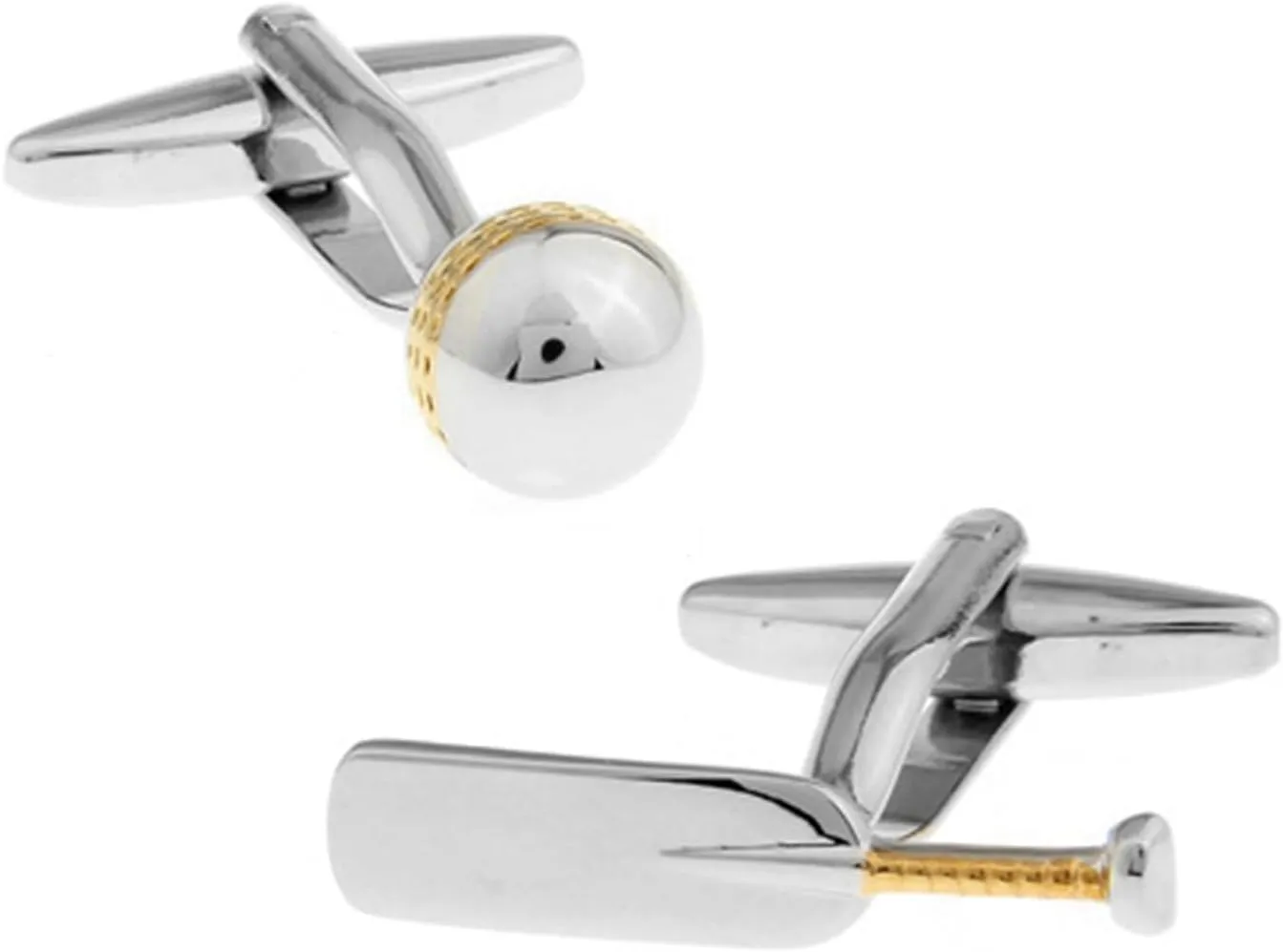 Cricket Bat and Ball Cufflinks  Stylish Accessory for Cricket Fans, Ideal for Formal and Casual Occasions