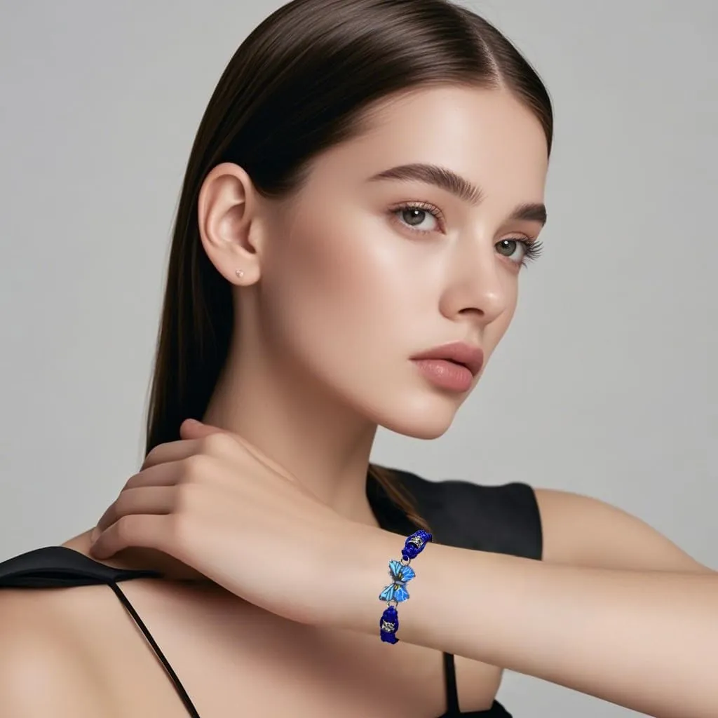 CSIYANJRY99 Blue Bracelets for Women Adjustable Woven Rope Lucky Friendship Bracelets for Mens Amulet Gifts