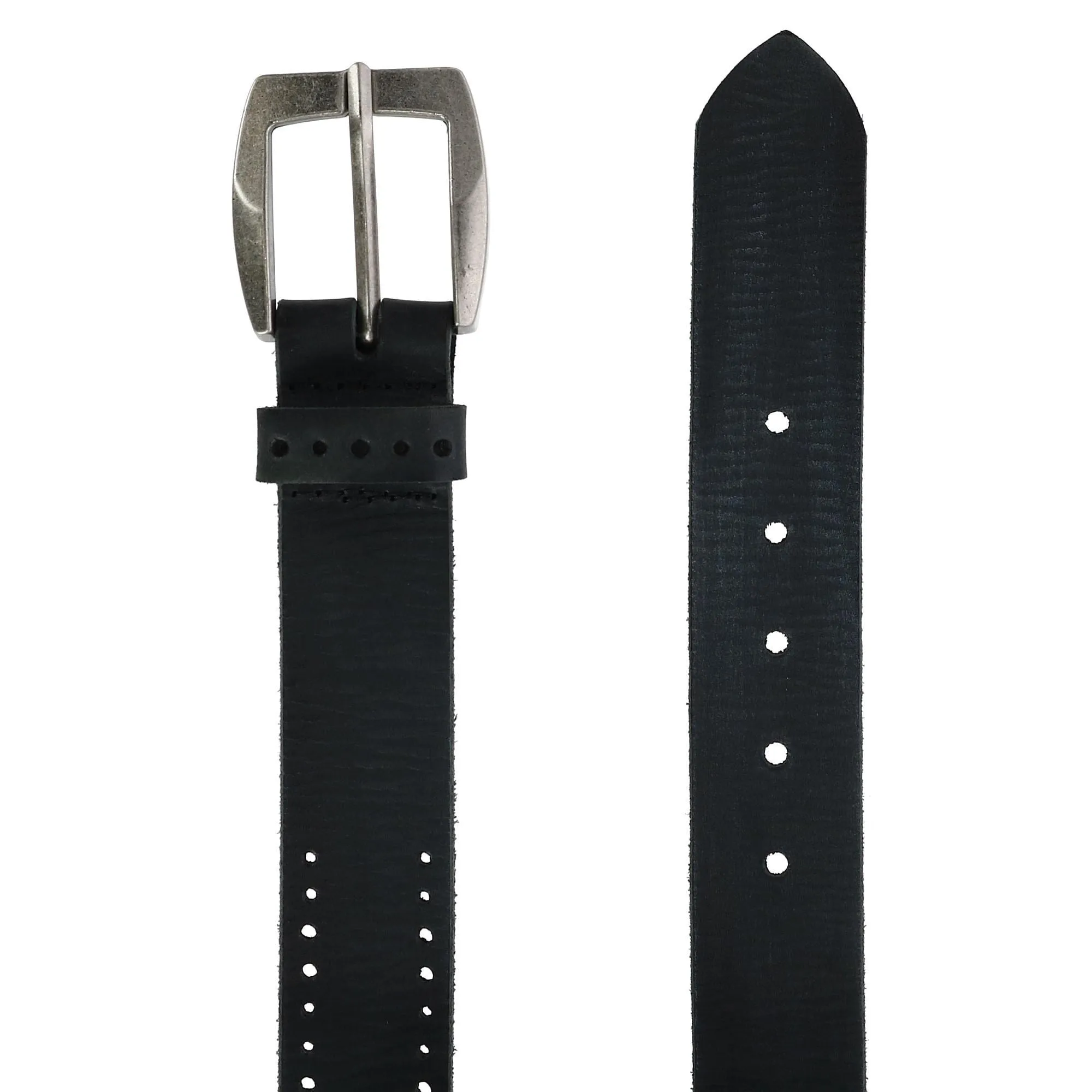 CTM® Men's Distressed Leather Bridle Belt with Perforations