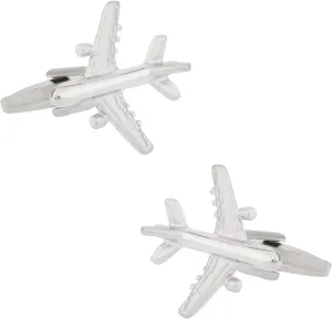 Cuff-Daddy Airplane Plane Cufflinks with Presentation Gift Box - Aviation Gift Idea for Pilot - Commercial Airliner Cufflinks Jetliner Jet Aircraft - Wedding Anniversary or Birthday Present
