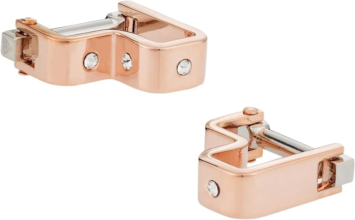 Cuff-Daddy Crystal Step Rose Gold Wrap Around Cufflinks with Travel Presentation Gift Box